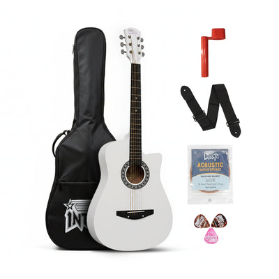 Intern INT-38C-WH | 38" Acoustic Guitar Kit - White Matte Finish