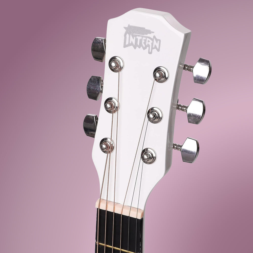 Intern INT-38C-WH | 38" Acoustic Guitar Kit - White Matte Finish