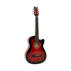 Intern INT-38C-RD | 38" Acoustic Guitar Kit - Red Matte Finish