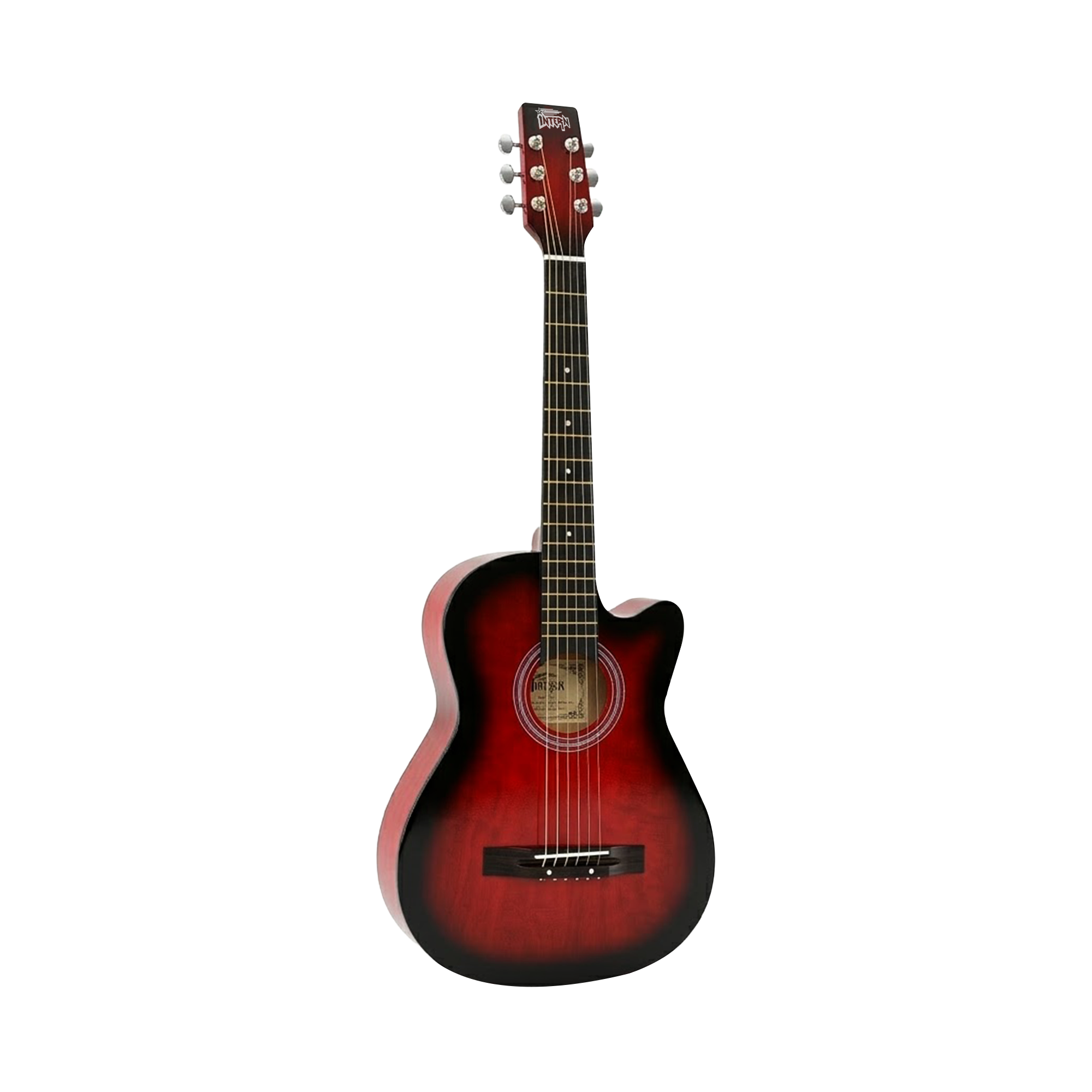 Intern INT-38C-RD | 38" Acoustic Guitar Kit - Red Matte Finish