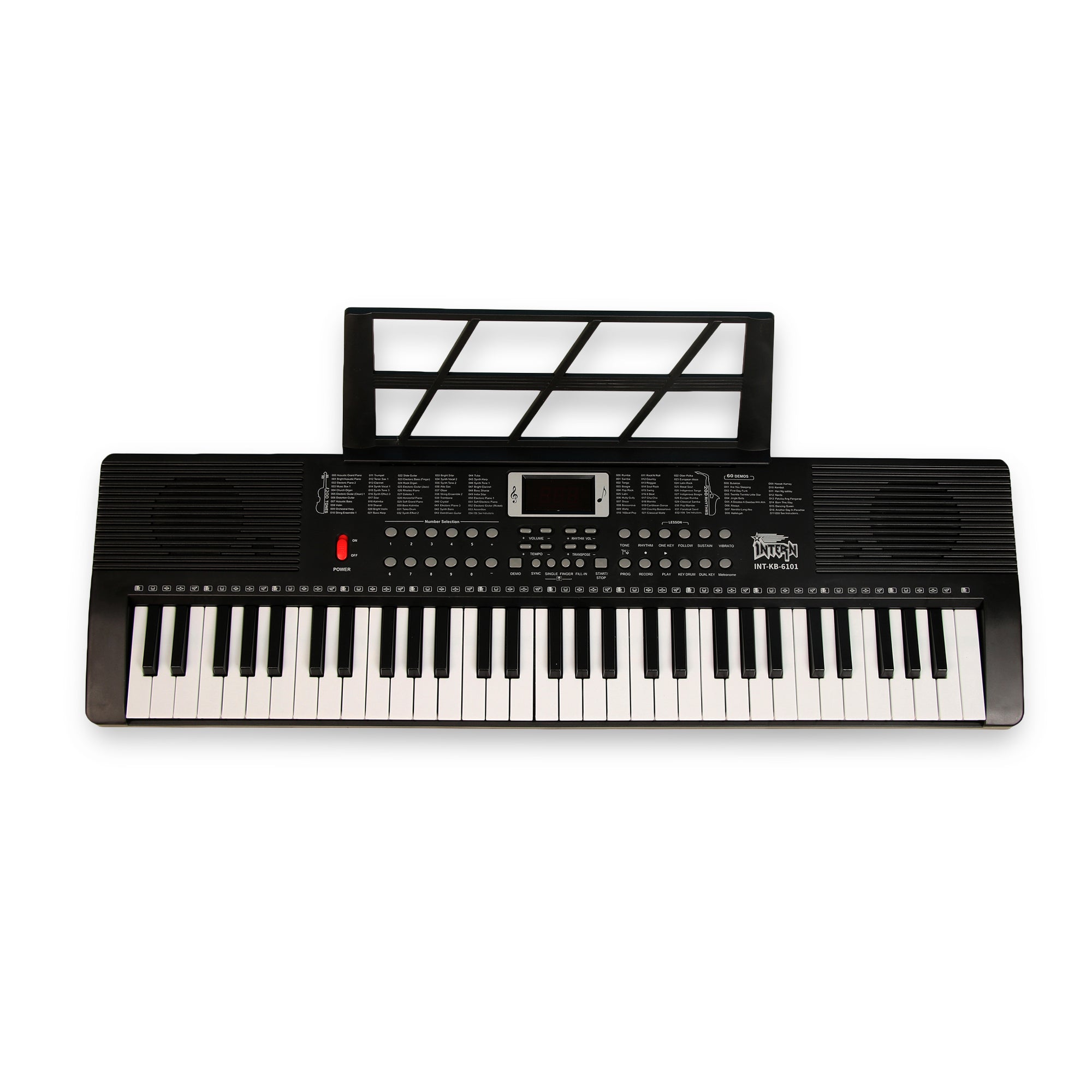 Intern 61-Keys Portable Piano Keyboard – Touch Response, 200 Rhythms & Tones
