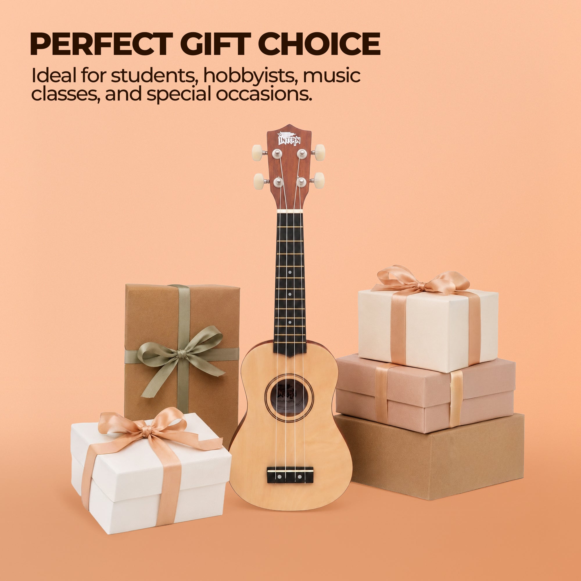 Intern 21 Inch Soprano Ukulele with Carry Bag