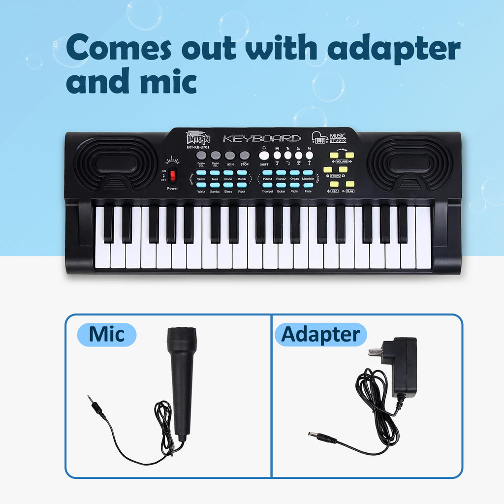 Intern 37-Key Mini Keyboard Piano with Microphone and Power Adapter