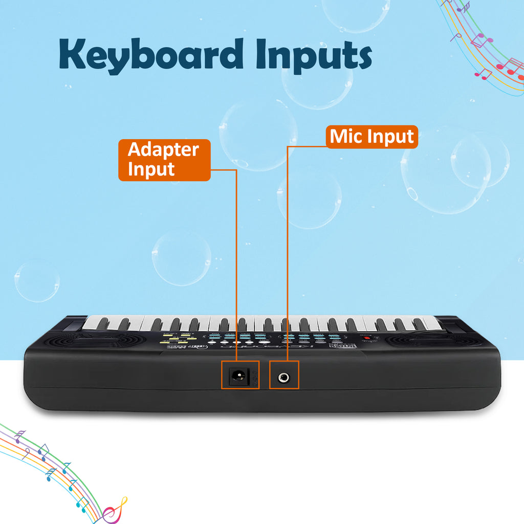 Intern 37-Key Mini Keyboard Piano with Microphone and Power Adapter