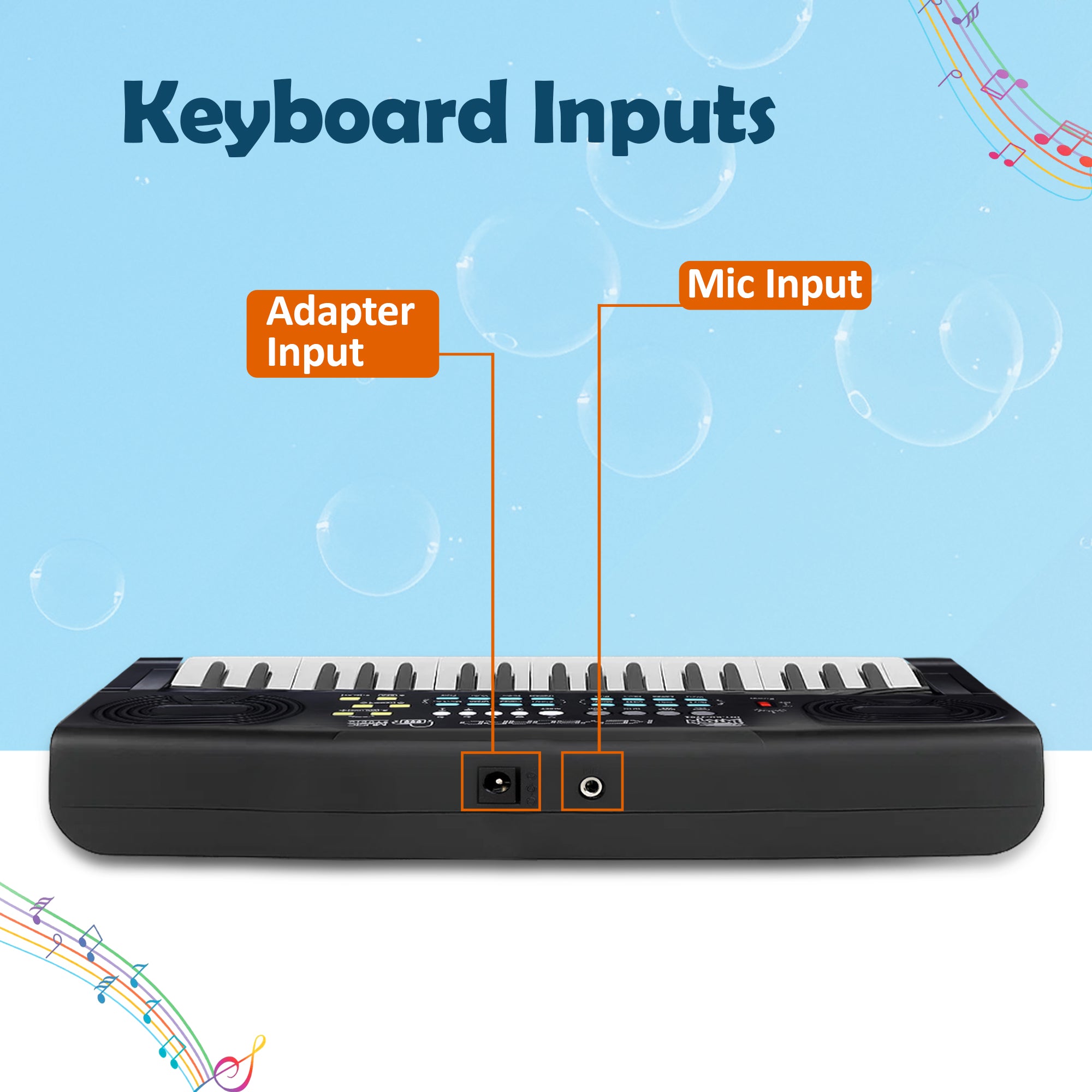 Intern 37-Key Mini Keyboard Piano with Microphone and Power Adapter