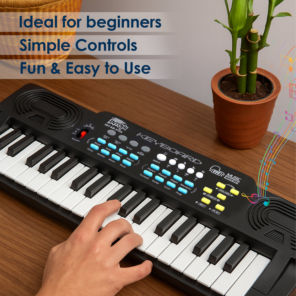 Intern 37-Key Mini Keyboard Piano with Microphone and Power Adapter