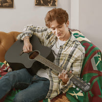 Intern INT-38C-BK | 38" Acoustic Guitar Kit - Matte Black Finish