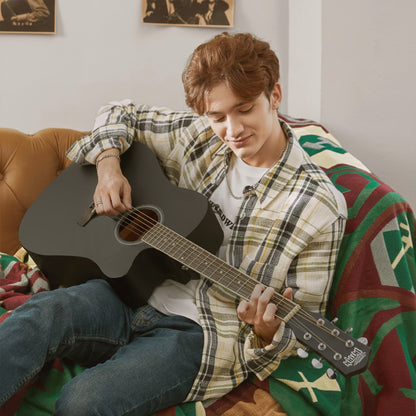 Intern INT-38C | 38" Acoustic Guitar Kit - Matte Black Finish