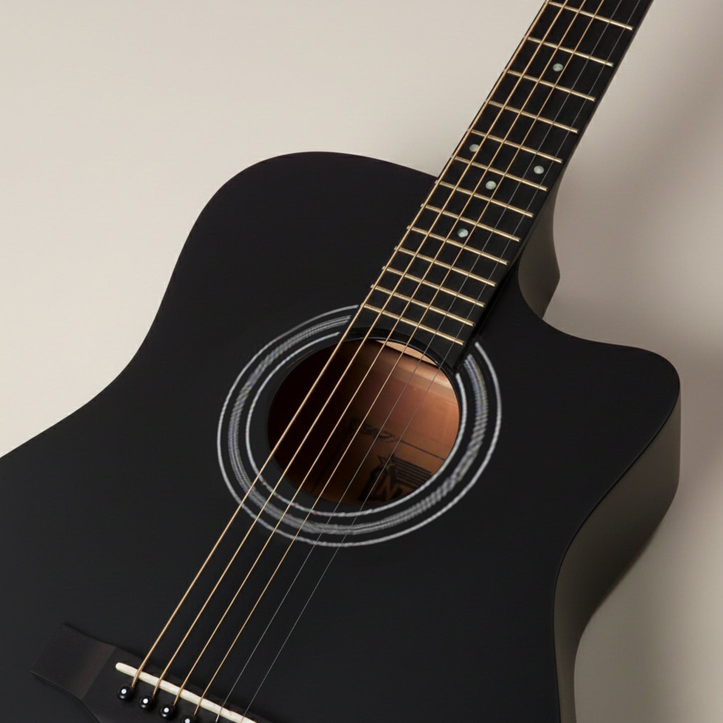 Intern INT-38C | 38" Acoustic Guitar Kit - Matte Black Finish