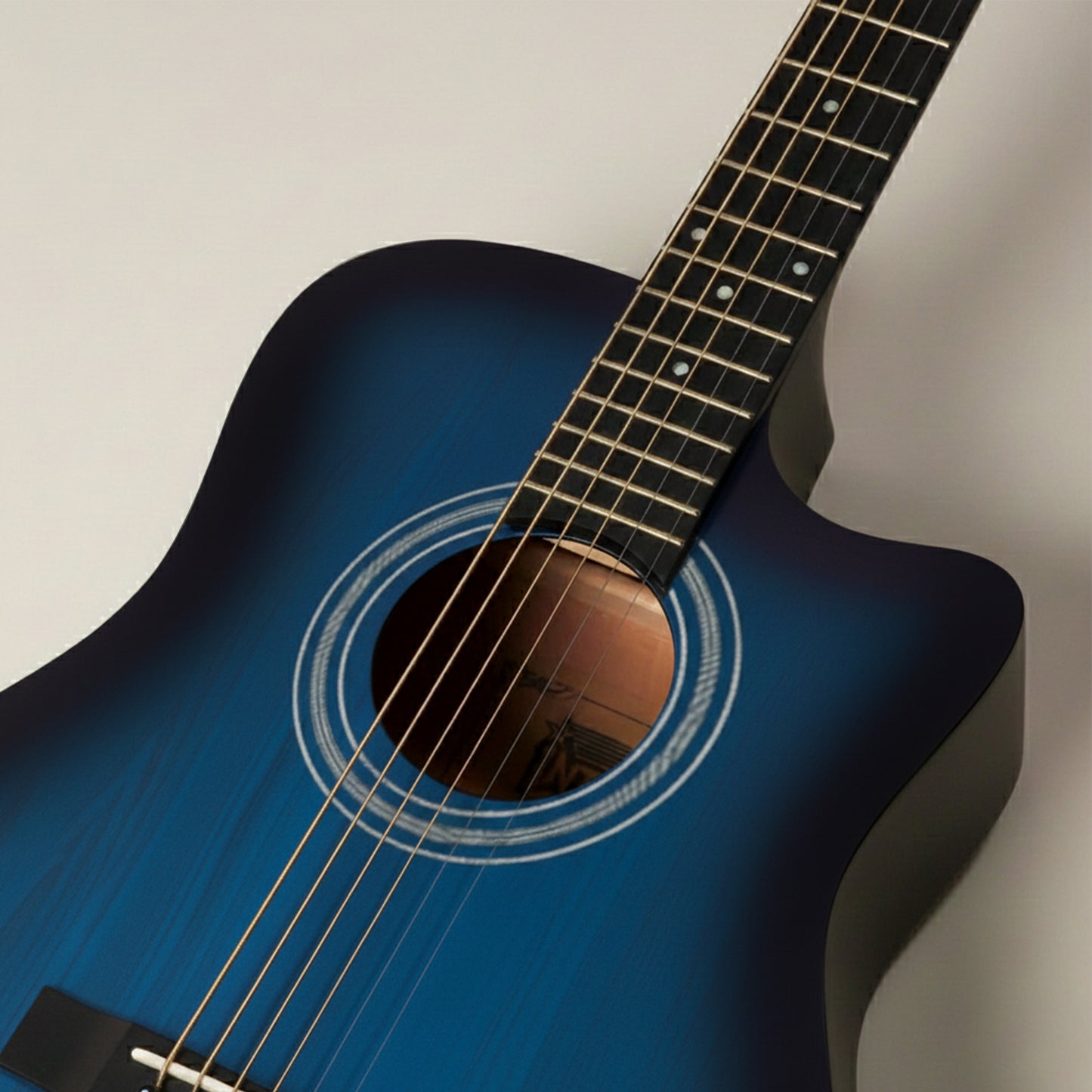 Intern INT-38C | 38" Acoustic Guitar Kit - Blue Matte Finish