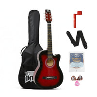 Intern INT-38C-RD | 38" Acoustic Guitar Kit - Red Matte Finish