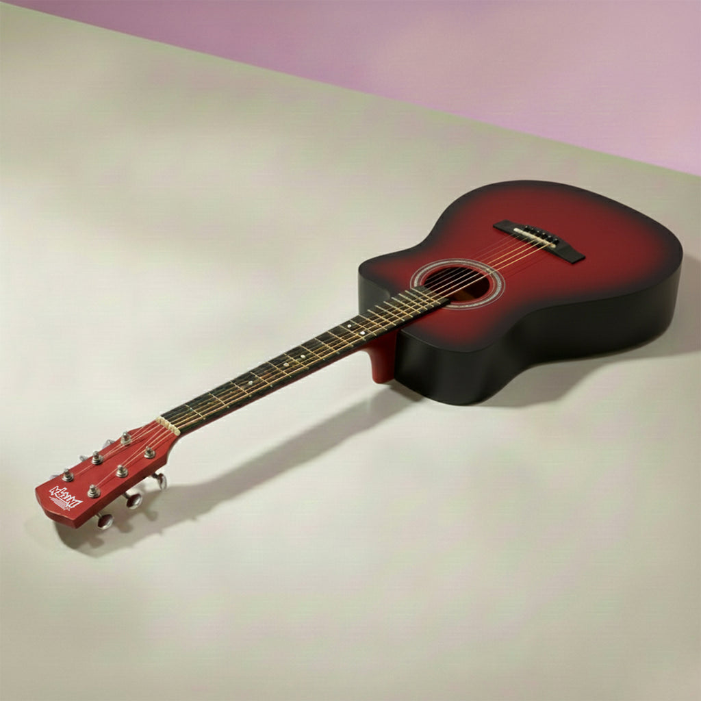 Intern INT-38C-RD | 38" Acoustic Guitar Kit - Red Matte Finish