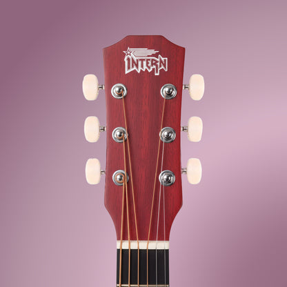 Intern INT-38C | 38" Acoustic Guitar Kit - Red Matte Finish
