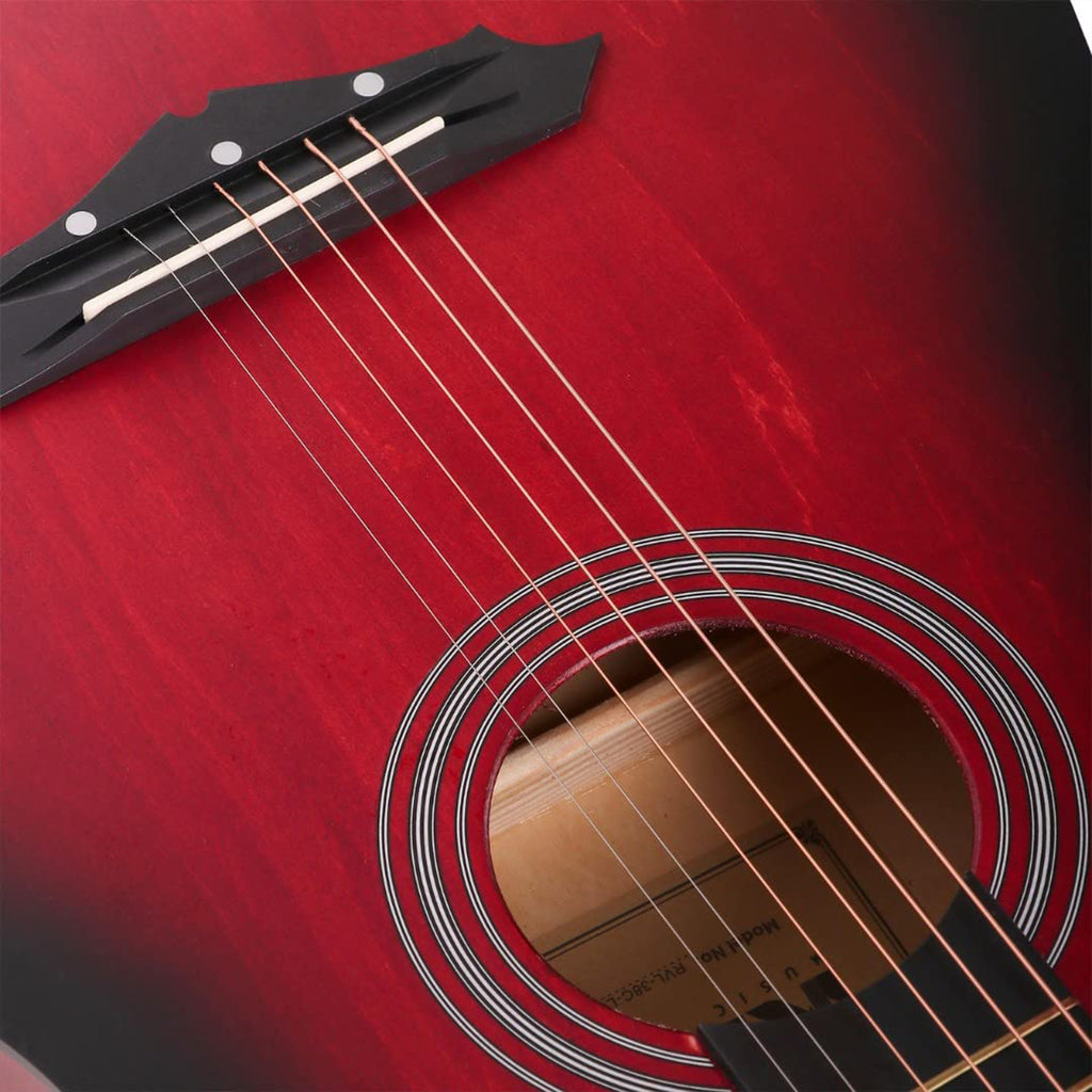 Intern INT-38C-RD | 38" Acoustic Guitar Kit - Red Matte Finish
