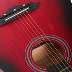 Intern INT-38C-RD | 38" Acoustic Guitar Kit - Red Matte Finish