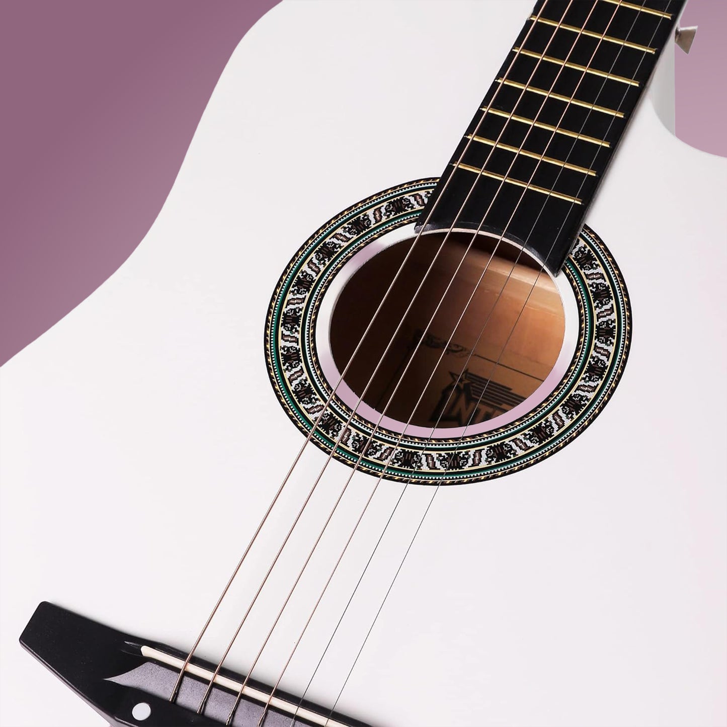 Intern INT-38C | 38" Acoustic Guitar Kit - White Matte Finish