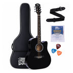 INTERN 41 Inch Acoustic Cutaway Guitar with Truss Rod, Gig Bag, Strap, Picks & Extra Strings – Black