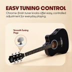 INTERN 41 Inch Acoustic Cutaway Guitar with Truss Rod, Gig Bag, Strap, Picks & Extra Strings – Black