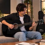 INTERN 41 Inch Acoustic Cutaway Guitar with Truss Rod, Gig Bag, Strap, Picks & Extra Strings – Black