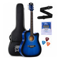 INTERN 41 Inch Acoustic Cutaway Guitar with Truss Rod, Gig Bag, Strap, Picks & Extra Strings – Blue