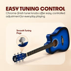 INTERN 41 Inch Acoustic Cutaway Guitar with Truss Rod, Gig Bag, Strap, Picks & Extra Strings – Blue