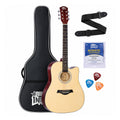 INTERN 41 Inch Acoustic Cutaway Guitar with Truss Rod, Gig Bag, Strap, Picks & Extra Strings – Natural