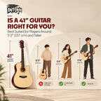 INTERN 41 Inch Acoustic Cutaway Guitar with Truss Rod, Gig Bag, Strap, Picks & Extra Strings – Natural
