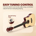 INTERN 41 Inch Acoustic Cutaway Guitar with Truss Rod, Gig Bag, Strap, Picks & Extra Strings – Natural