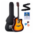 INTERN 41 Inch Acoustic Cutaway Guitar with Truss Rod, Gig Bag, Strap, Picks & Extra Strings – Sunbrust