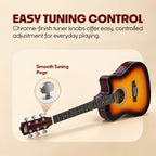 INTERN 41 Inch Acoustic Cutaway Guitar with Truss Rod, Gig Bag, Strap, Picks & Extra Strings – Sunbrust