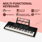 Intern 61-Key Digital Keyboard Piano with Mic and Power Adapter