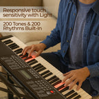 Intern 61-Key Digital Keyboard Piano with Mic and Power Adapter