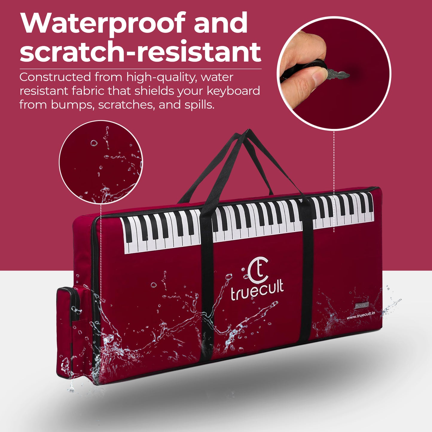 True Cult Nylon Portable 61 Key Keyboard Piano Gig Bag/Cover | Yamaha & Casio Compatible
