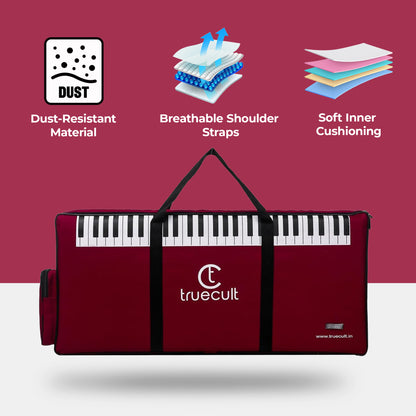 True Cult Nylon Portable 61 Key Keyboard Piano Gig Bag/Cover | Yamaha & Casio Compatible