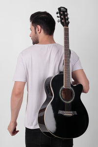 Intern 40 inch Semi-Acoustic Guitar Kit - Black