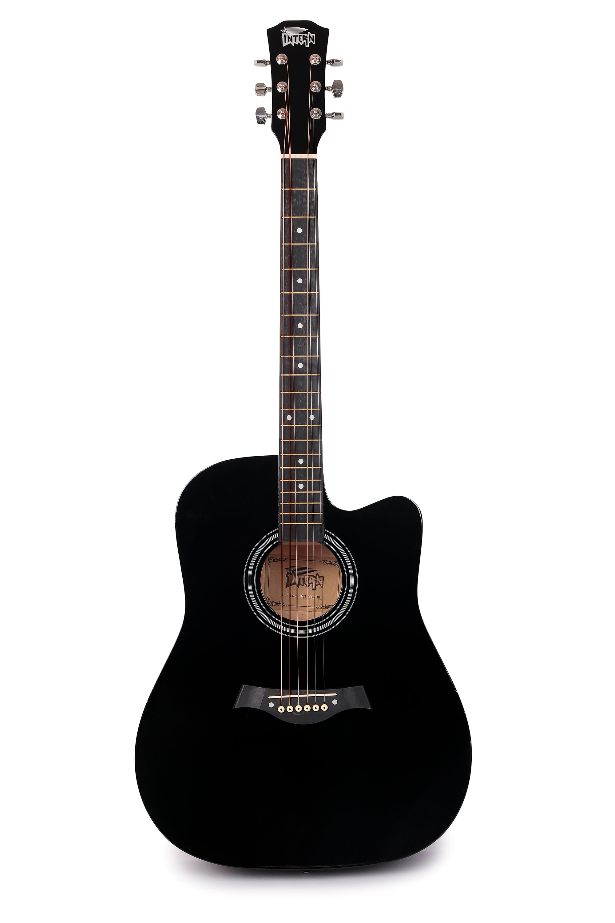 Intern 41 Inch Acoustic Guitar Set – Black