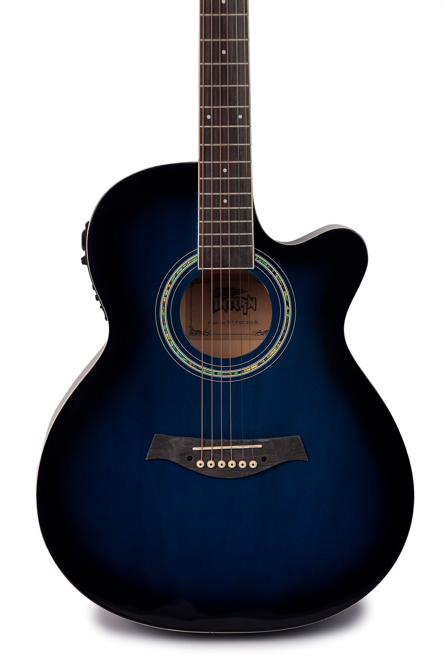 INTERN 40" Electric Acoustic Blue Guitar With EQ, Set Of Strings, Strap, Picks And Bag