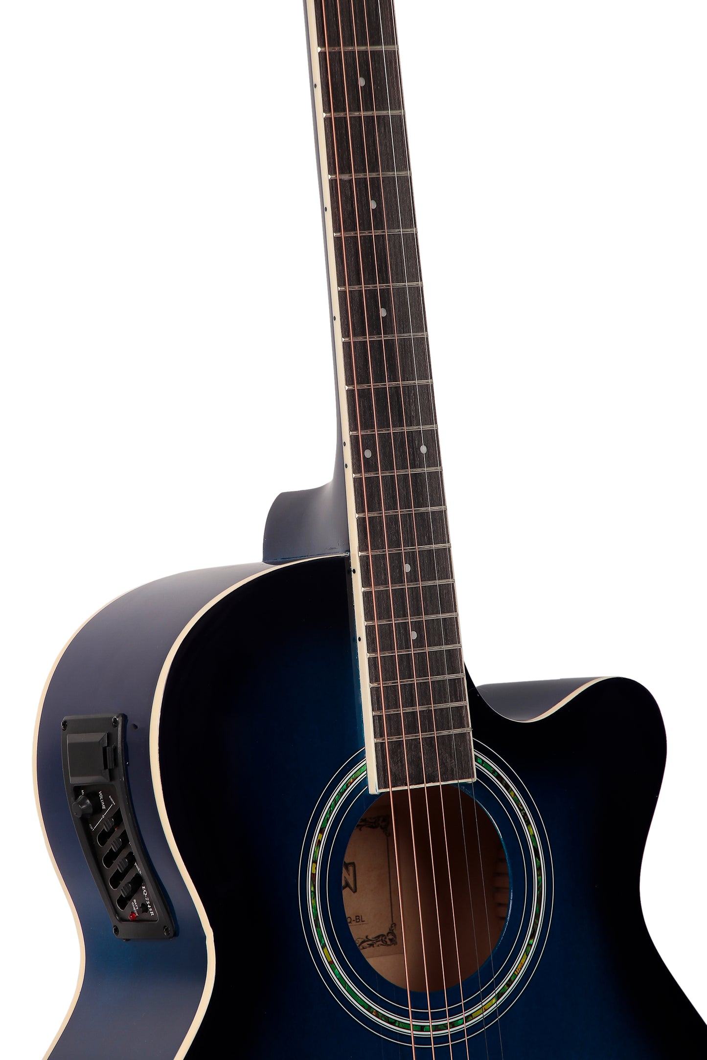 INTERN 40" Electric Acoustic Blue Guitar With EQ, Set Of Strings, Strap, Picks And Bag