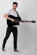 Intern 41 Inch Acoustic Guitar Set – Black