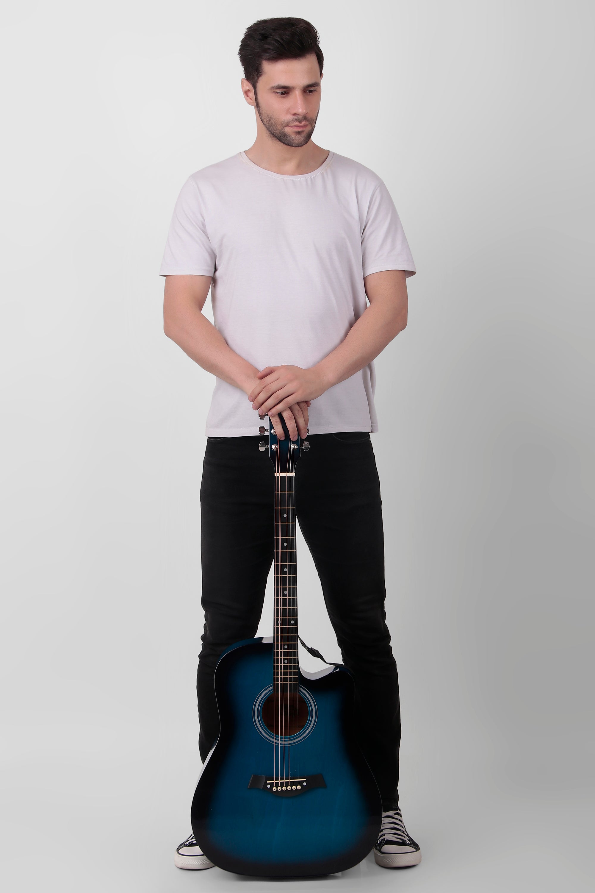 Intern 41 inch Acoustic Guitar with Picks - Blue