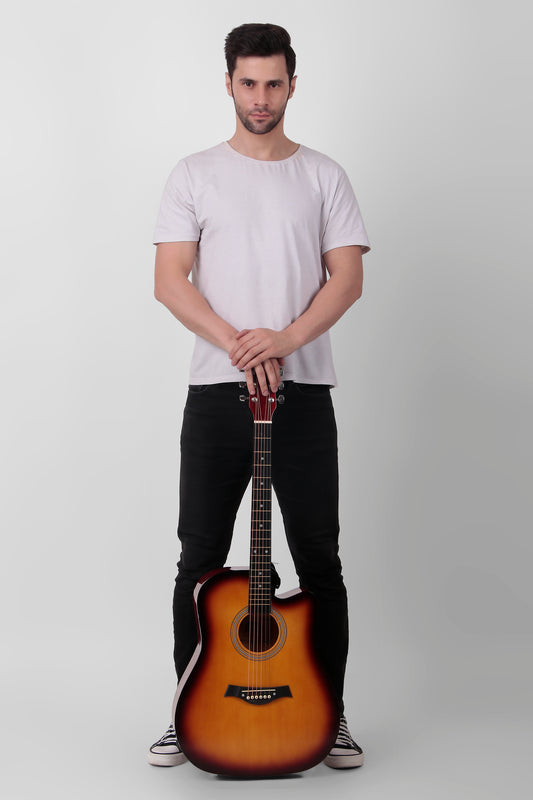 Intern 41" Cutaway 41-inch Acoustic Guitar with Truss Rod | Premium Wood Build for Superior Tone & Durability | Best Bend Resistance & Tonal Stability | Includes Plectrums