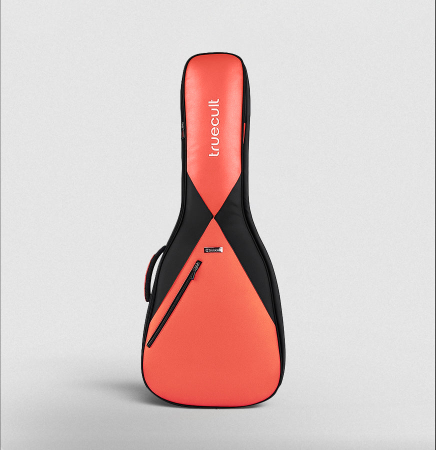 True Cult Padded Acoustic Guitar Bag – Orange | Fits Yamaha, Fender, Ibanez, Cort, ESP, Epiphone, Kadence & More