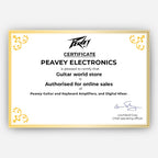 Peavey Electronics certificate for authorized online sales on a white background