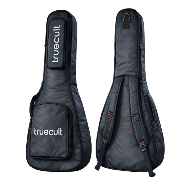 True Cult Acoustic Guitar Gig Bag - 30mm Extra Thick Padding, Double Pocket (Black)