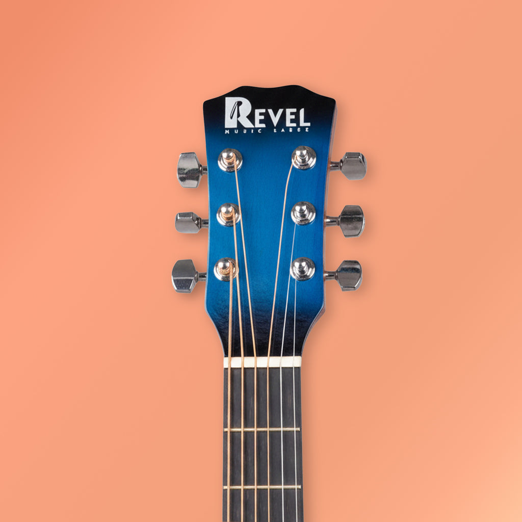 Revel 38" Cutaway Acoustic Guitar – Matte Blue | Carry Bag, Picks & String Winder