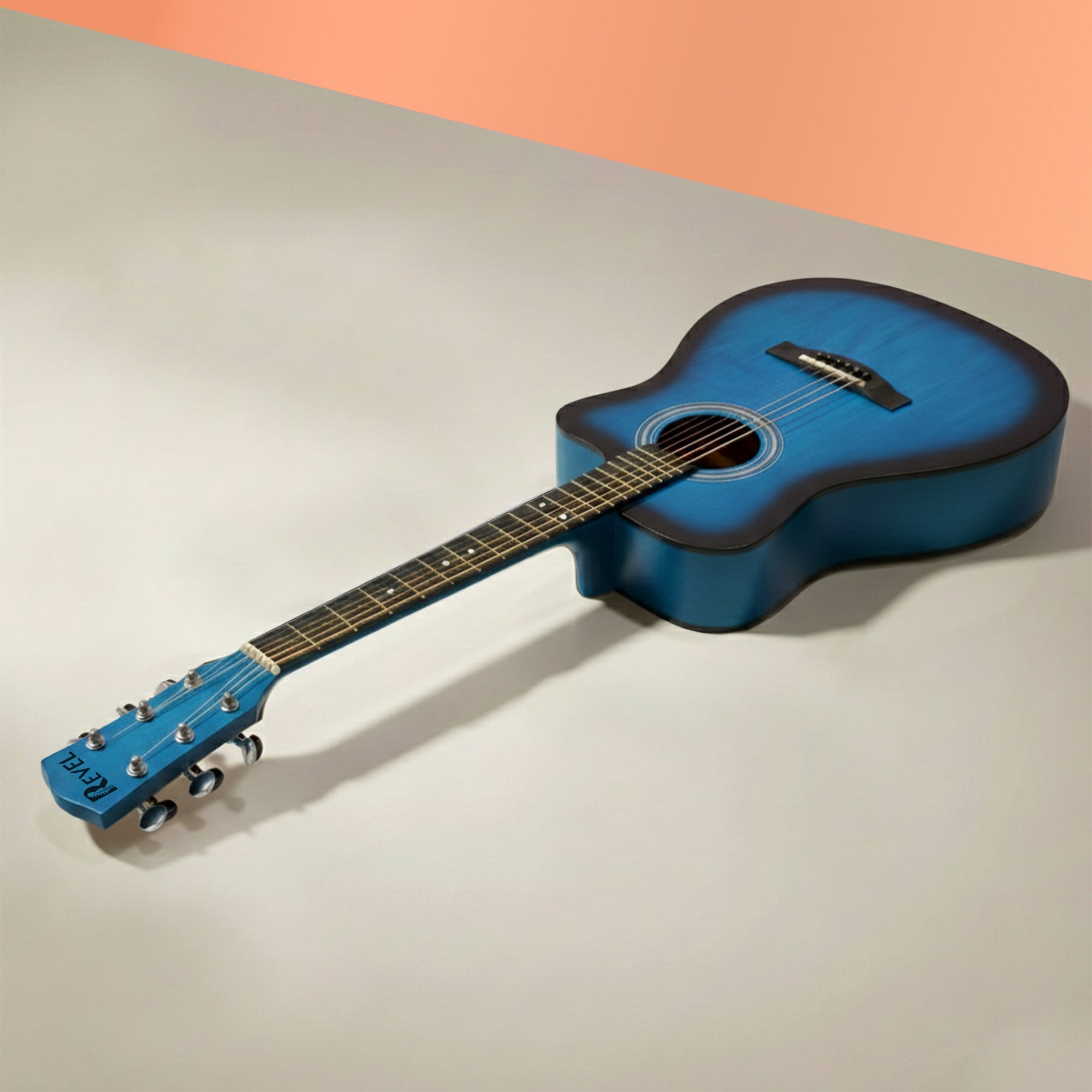 Revel 38" Cutaway Acoustic Guitar – Matte Blue | Carry Bag, Picks & String Winder