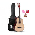 Revel 38" Cutaway Acoustic Guitar – Matte Natural | Carry Bag, Picks & String Winder