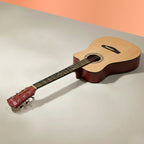 Revel 38" Cutaway Acoustic Guitar – Matte Natural | Carry Bag, Picks & String Winder