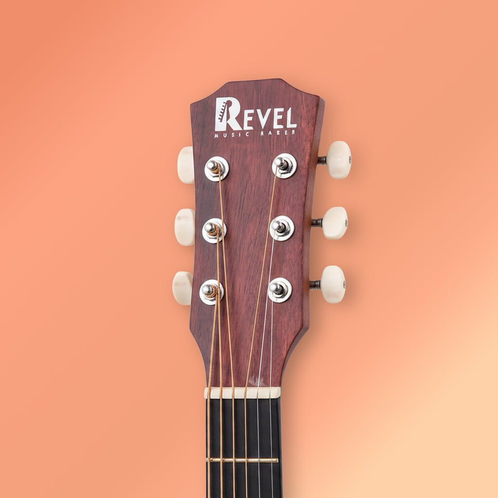 Revel 38" Cutaway Acoustic Guitar – Matte Natural | Carry Bag, Picks & String Winder