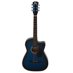 Intern INT-38C-BLS-G Acoustic Guitar Set - Blue Glossy Finish